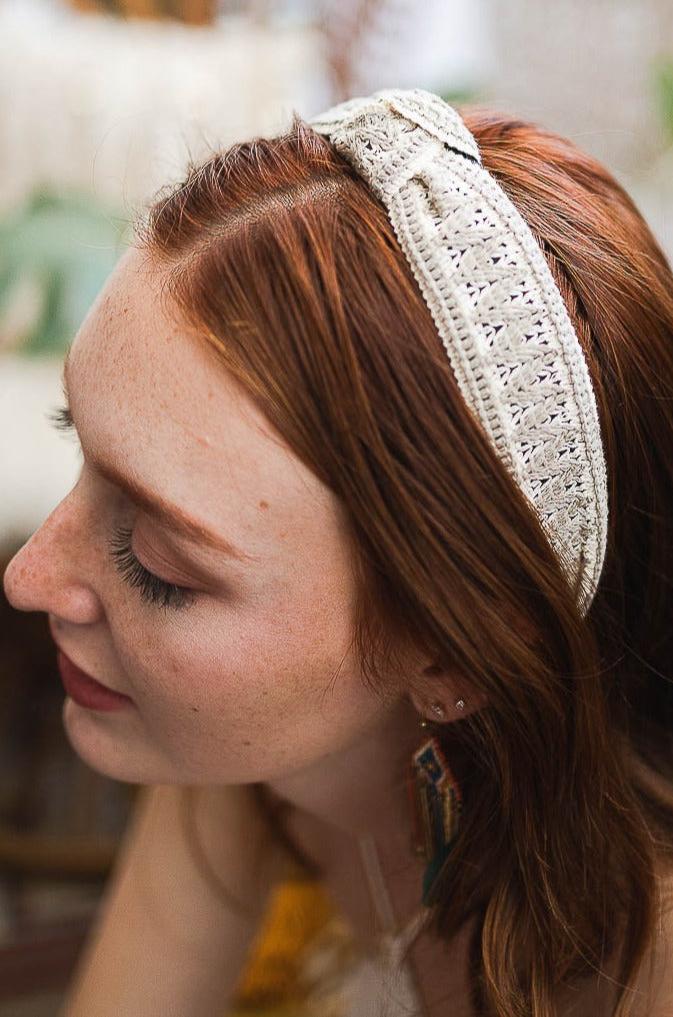 Embroidered Stitch Boho Knot Headband - NeoKira Unlimited