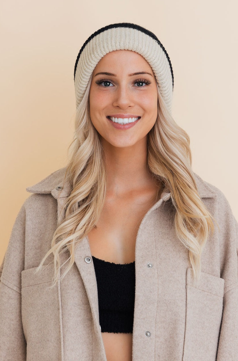 Essential Harmony Two-Tone Knit Beanie - NeoKira Unlimited