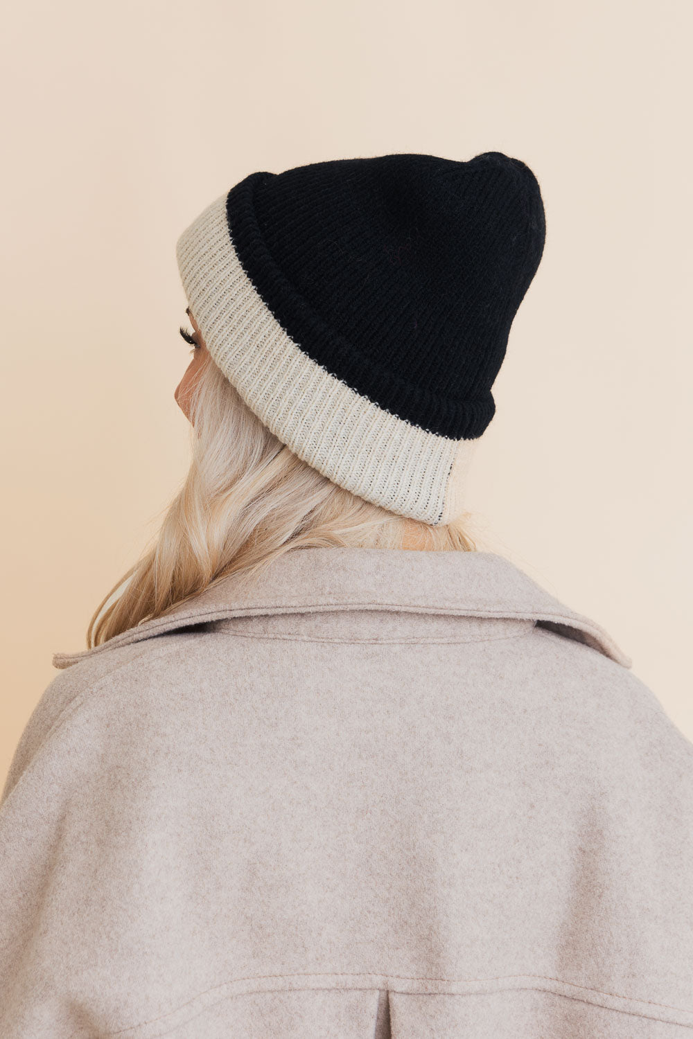 Essential Harmony Two-Tone Knit Beanie Beanies Leto Collection   