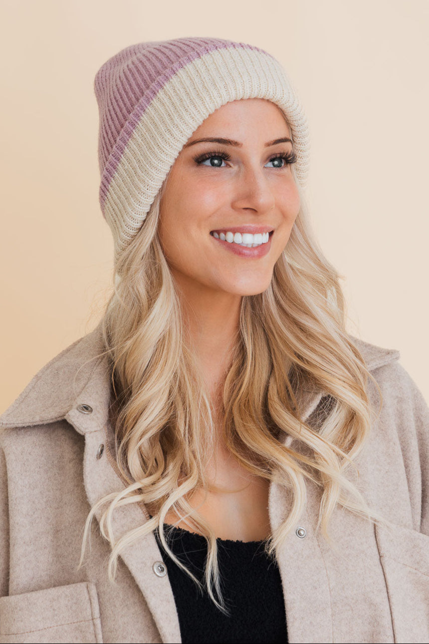 Essential Harmony Two-Tone Knit Beanie - NeoKira Unlimited