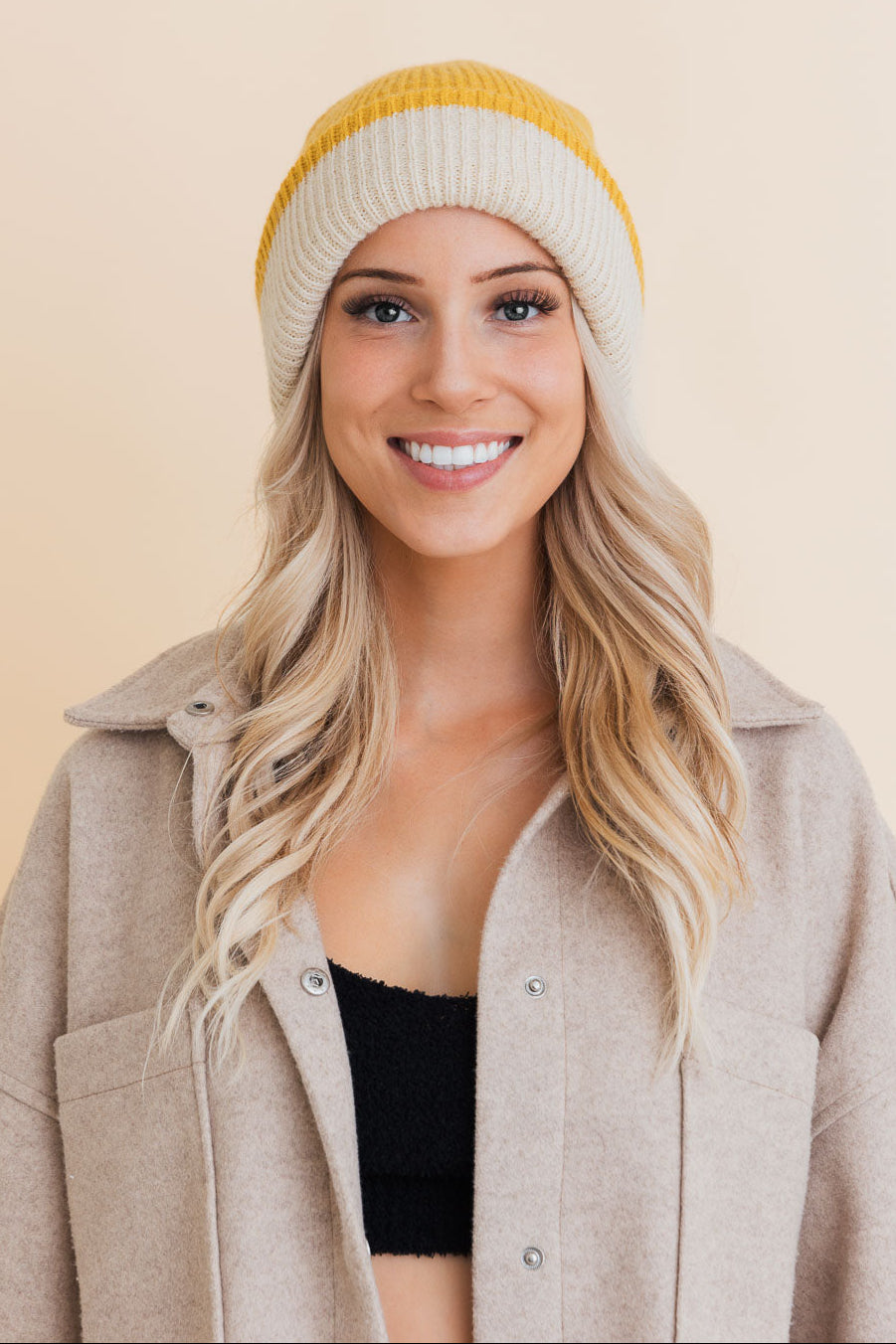 Essential Harmony Two-Tone Knit Beanie - NeoKira Unlimited