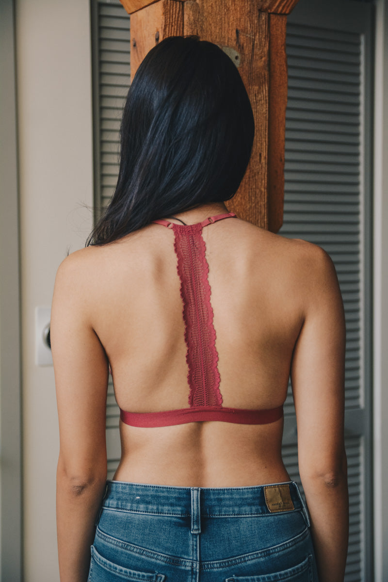 Eyelet Lace T-Back Bralette - NeoKira Unlimited