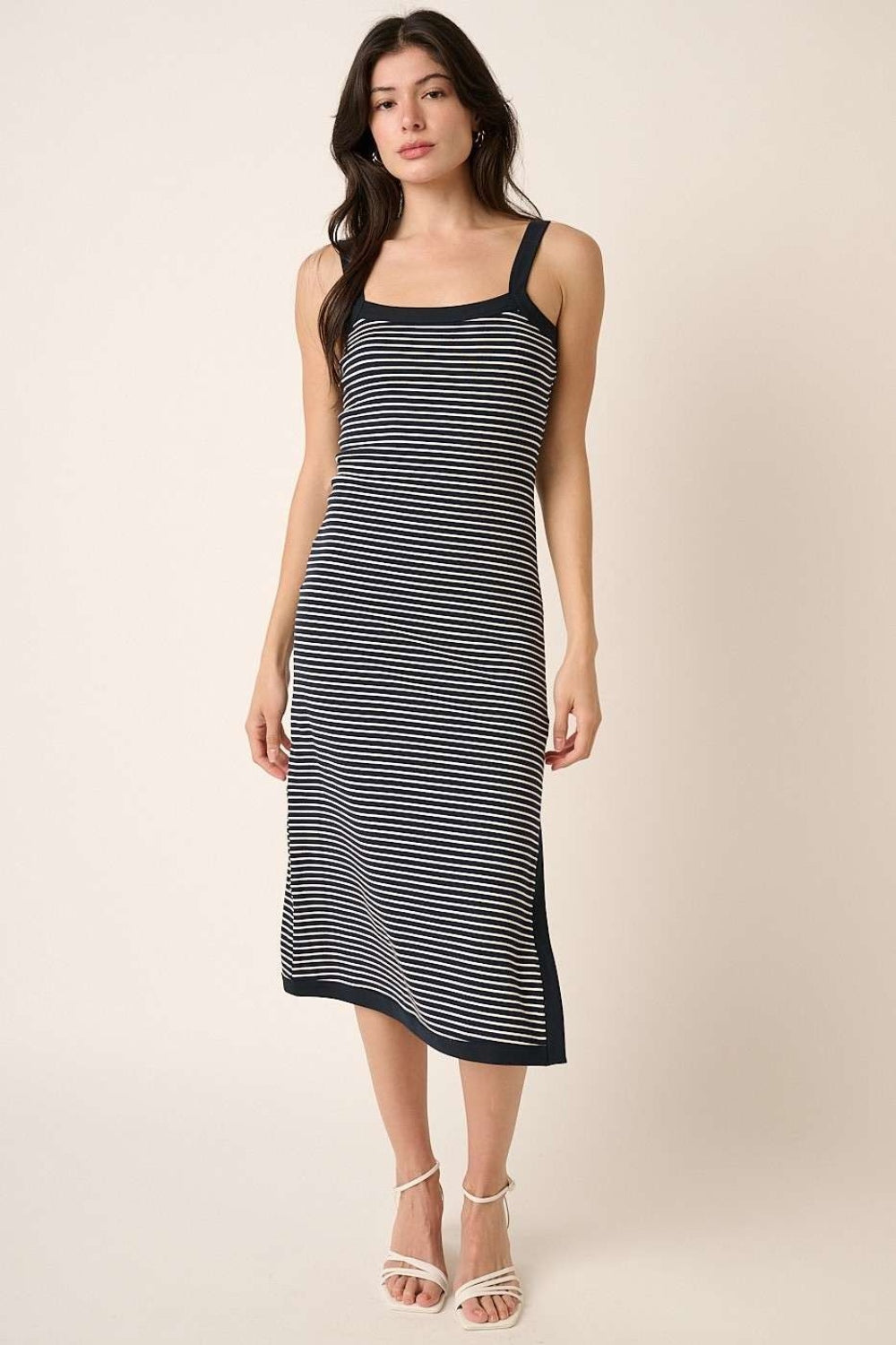 Mittoshop Contrast Striped Midi Cami Dress Midi Dress Trendsi   