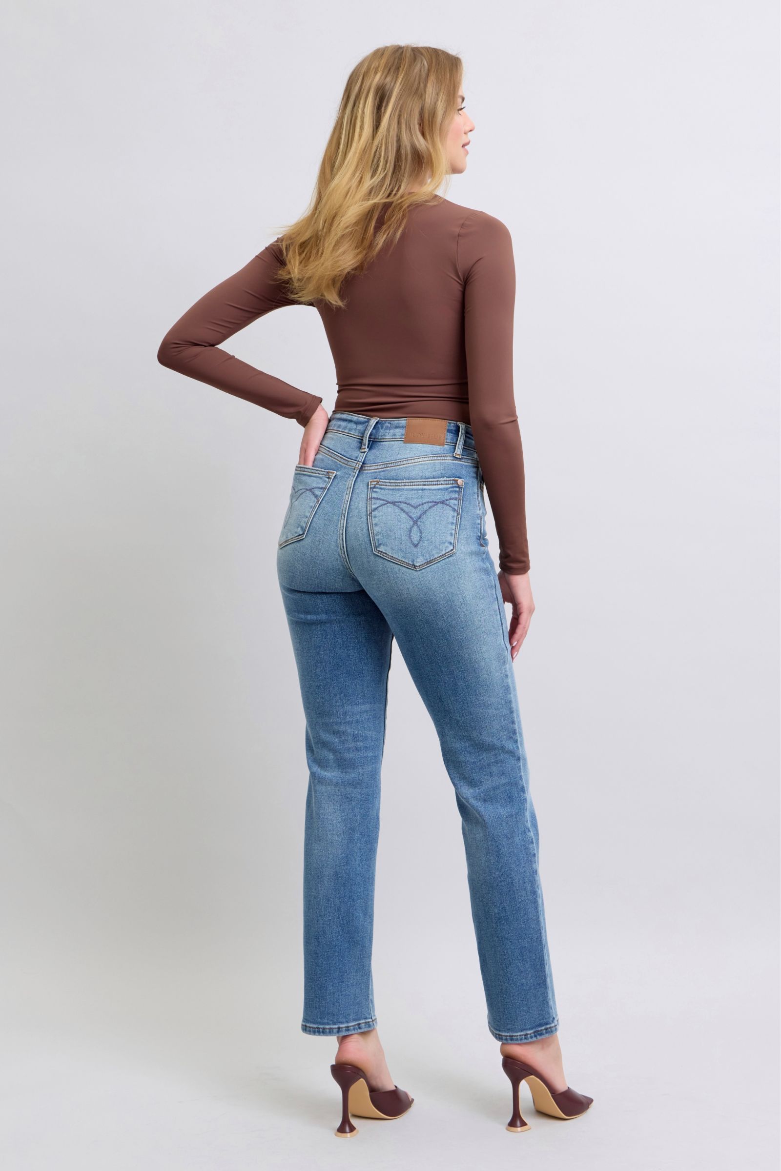 Judy Blue Full Size Run Vintage Wash Thermal Straight Jeans - NeoKira Unlimited