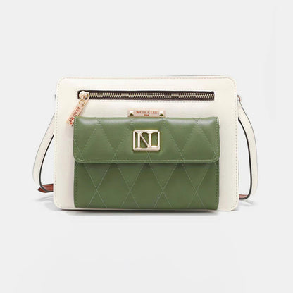 Nicole Lee USA Color Block Crossbody Bag Crossbody Bag Trendsi Green One Size 