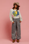 BiBi LOVE Heart Patch Slit French Terry Sweatshirt - NeoKira Unlimited