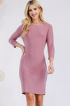 Celeste Full Size Round Neck Long Sleeve Slim Dress Mini Dress Trendsi   