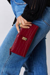 David Jones Texture PU Leather Wallet Wallet Trendsi RED One Size 