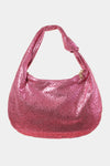 Fame Rhinestone Studded Handbag Handbag Trendsi Fuchsia One Size 