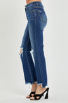 RISEN High Rise Distressed Crop Flare Jeans Jeans Trendsi   