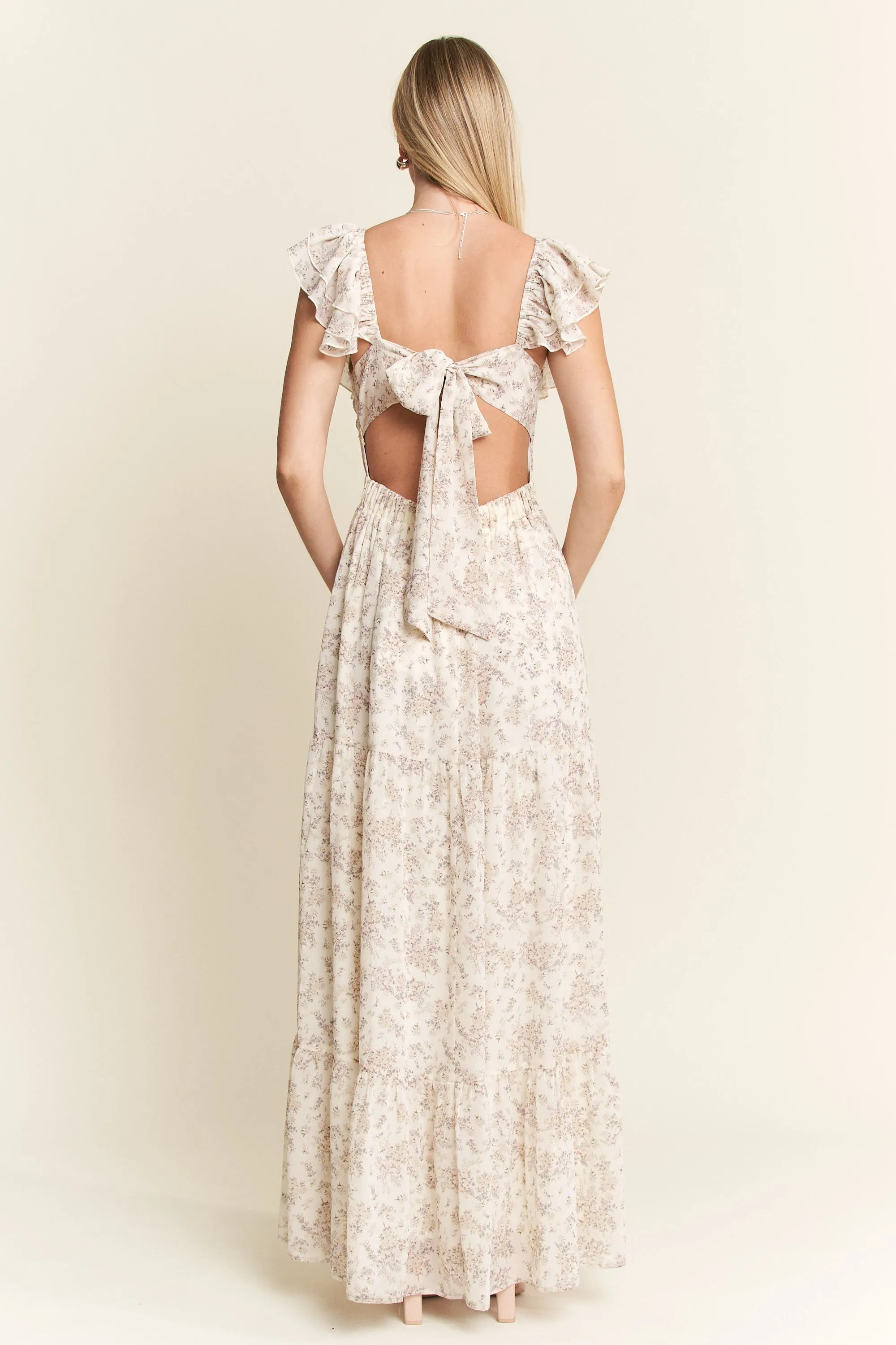 Jade By Jane Floral Ruffle Sleeve Tiered Maxi Dress Boho Romance Bloom Plus Size - NeoKira Unlimited