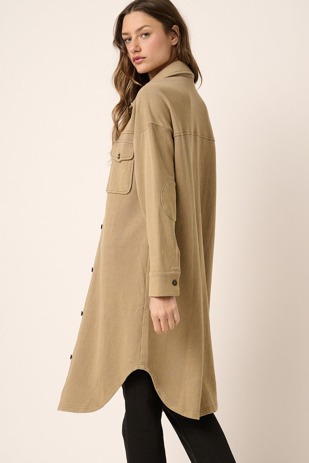 Mittoshop Acid Wash French Terry Longline Shacket - NeoKira Unlimited