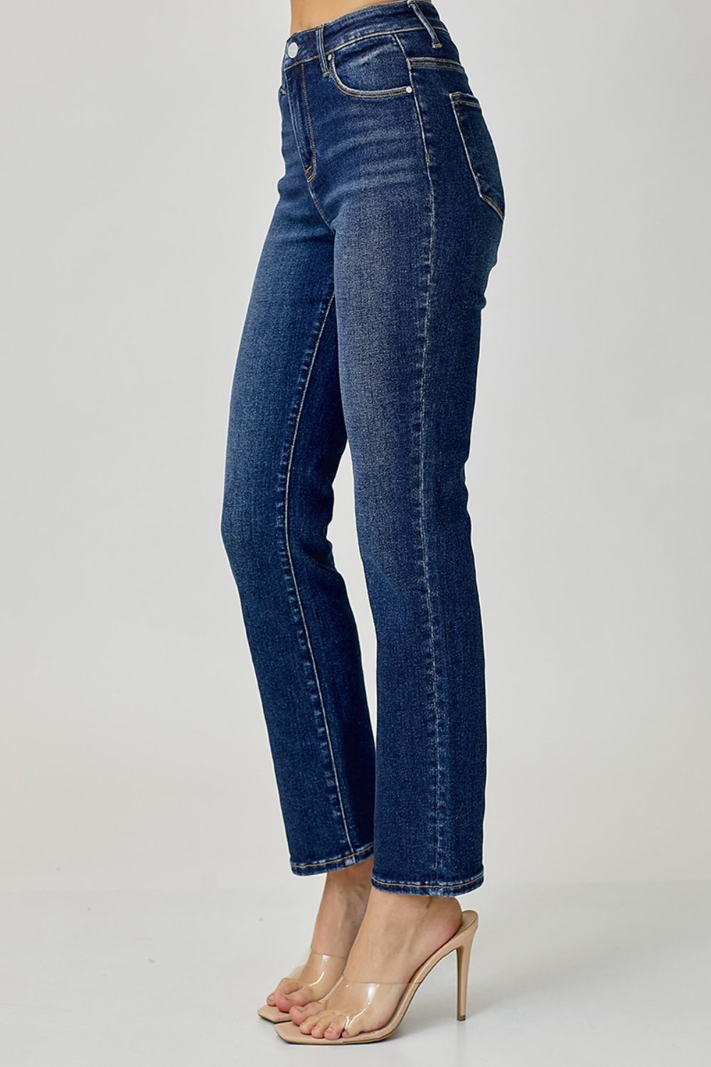 RISEN Full Size High Waist Straight Jeans Jeans Trendsi   