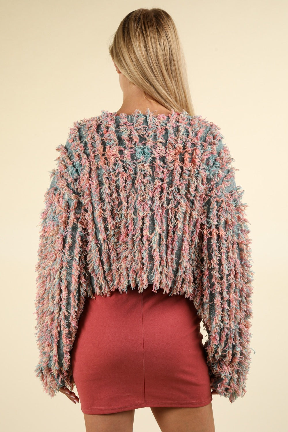 VERY J Shaggy Yarn Knit Zip Up Jacket - NeoKira Unlimited