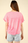 VERY J Nochted Short Sleeve Washed T-Shirt T-Shirt Trendsi   