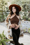 Faux Hair Aztec Pocket Ruana Ponchos Leto Collection   