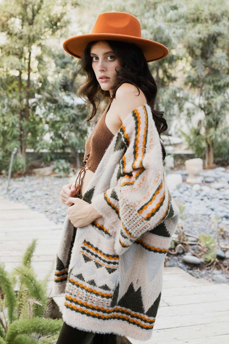 Faux Hair Aztec Pocket Ruana - NeoKira Unlimited