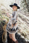 Faux Hair Aztec Pocket Ruana Ponchos Leto Collection   