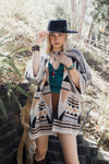 Faux Hair Aztec Pocket Ruana Ponchos Leto Collection   