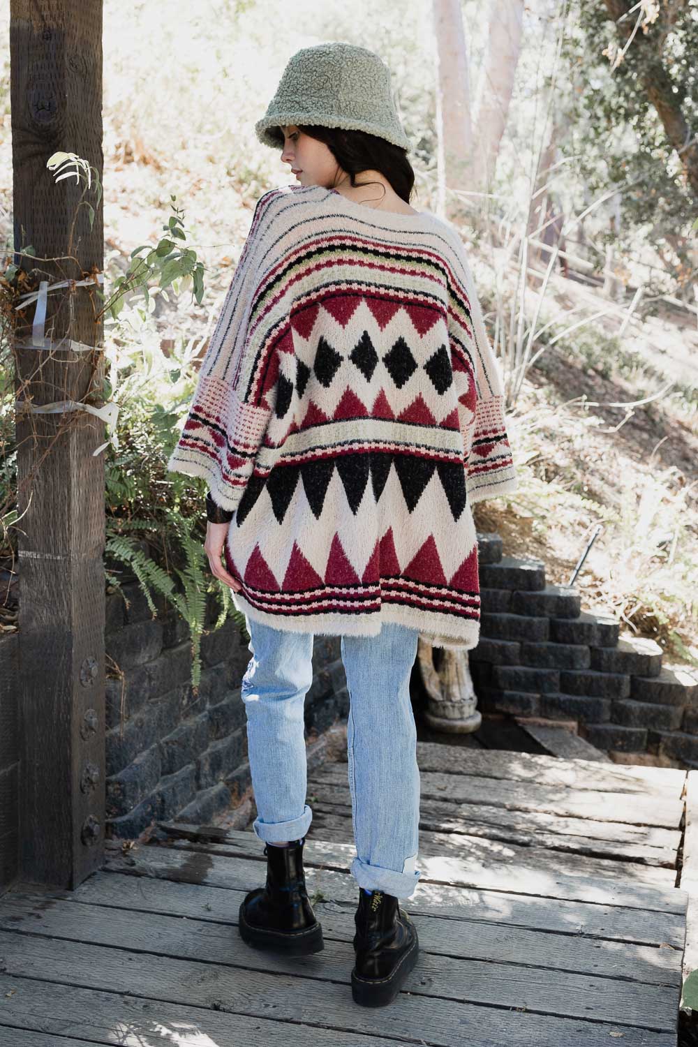 Faux Hair Aztec Pocket Ruana - NeoKira Unlimited