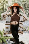 Faux Hair Aztec Pocket Ruana Ponchos Leto Collection One Size Olive 