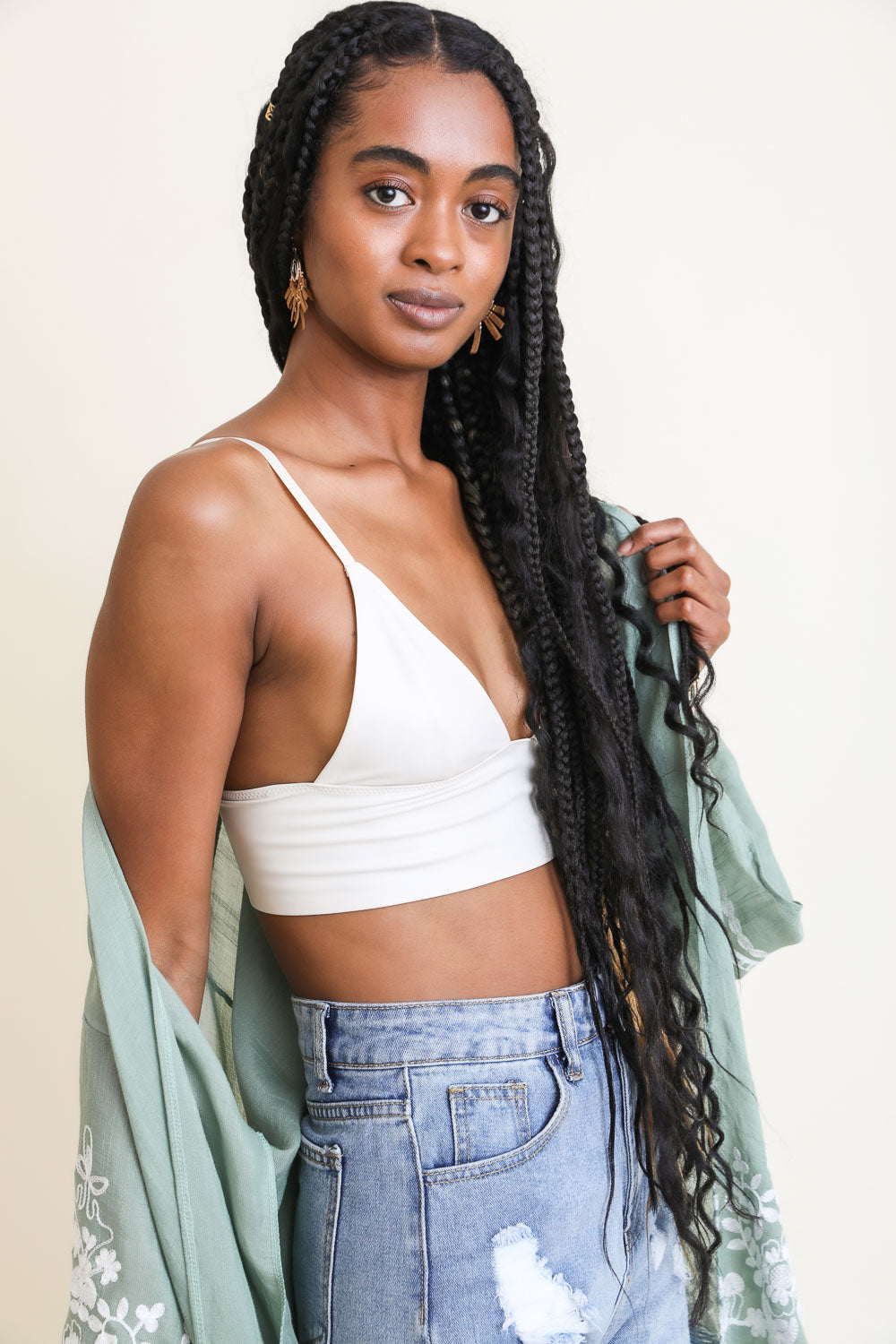 Faux Leather Longline Bralette - NeoKira Unlimited