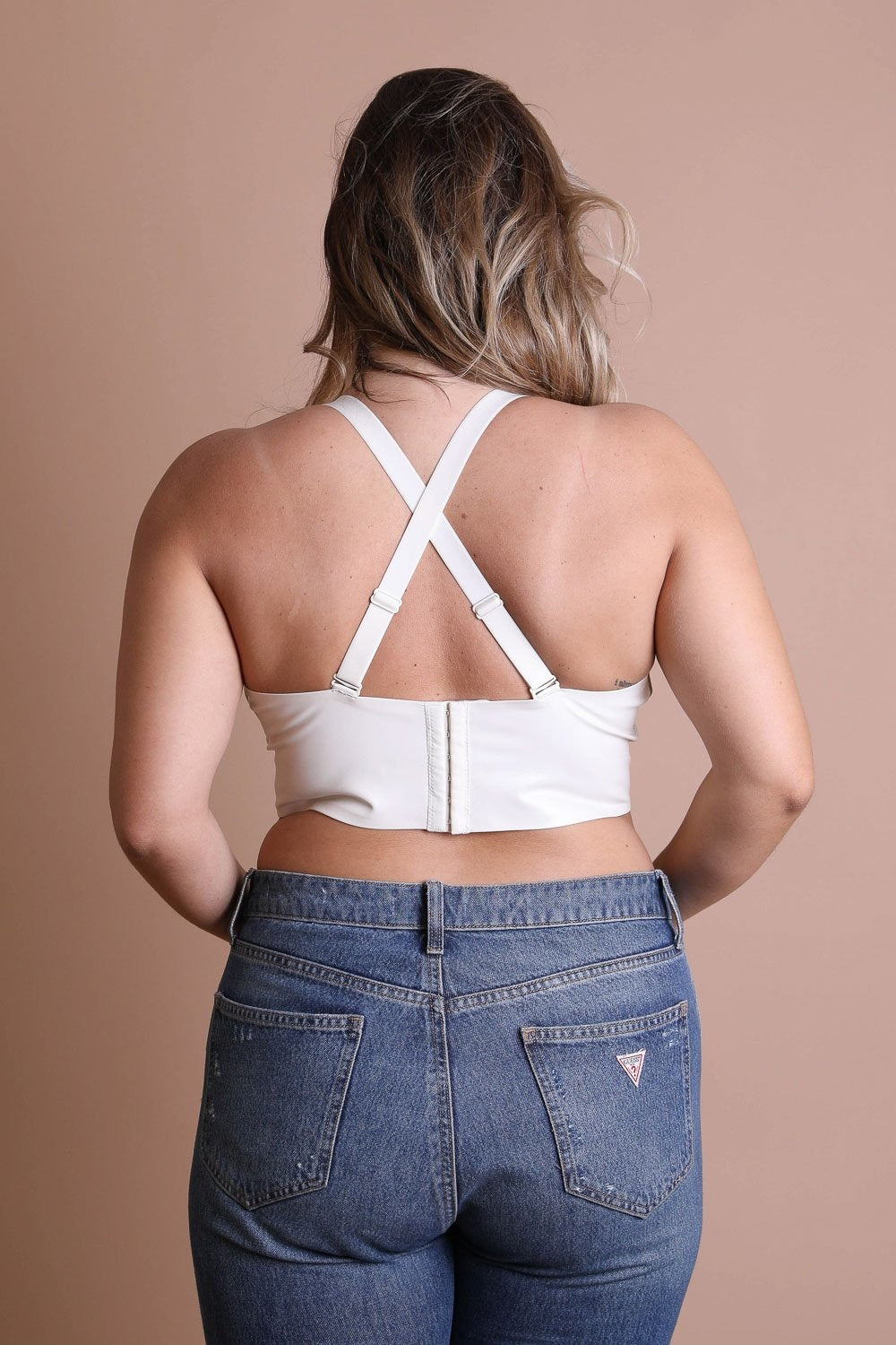 Faux Leather Longline Bralette Plus - NeoKira Unlimited