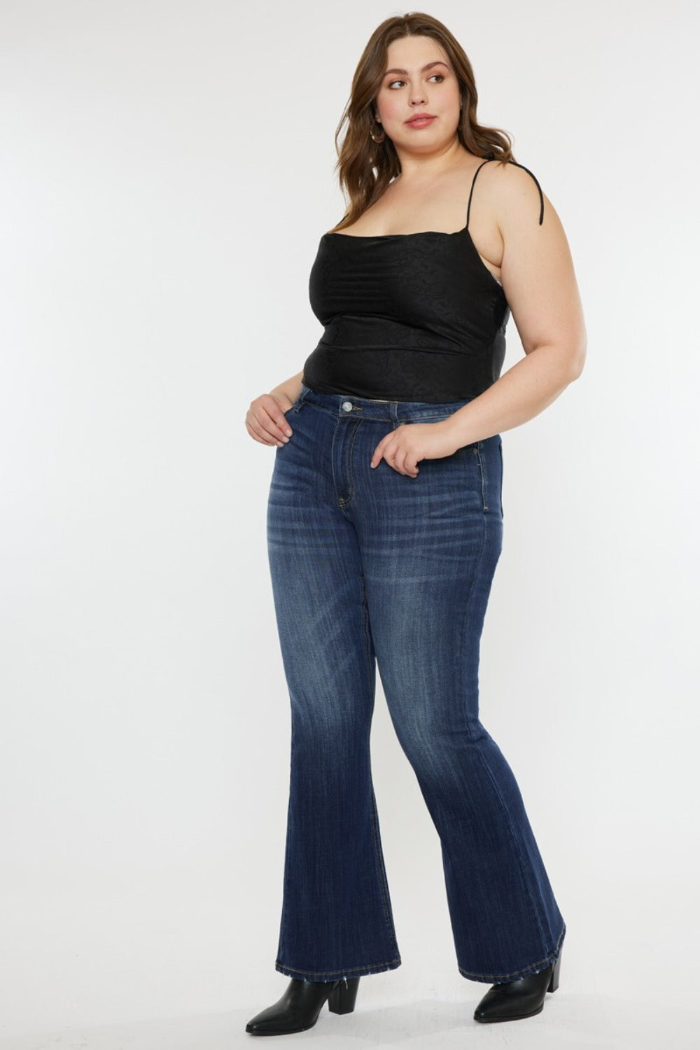 Kancan Full Size Mid Rise Slim Flare Jeans - NeoKira Unlimited
