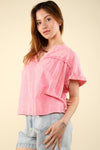 VERY J Nochted Short Sleeve Washed T-Shirt T-Shirt Trendsi   