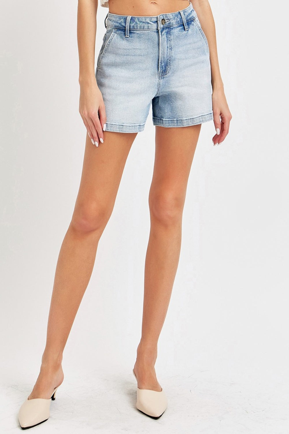 Risen Full Size High Rise Denim Shorts Denim Shorts Trendsi   