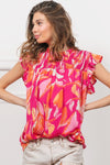 BiBi Smocked Yoke Ruffled Floral Top Top Trendsi   