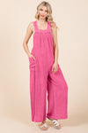 Culture Code Full Size Pocketed Sleeveless Wide Leg Overalls Overalls Trendsi Pink Girl S 