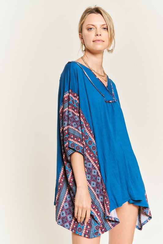 Jade By Jane V-Neckline Tunic Top | Luxurious Relaxed Boho Elegance - NeoKira Unlimited