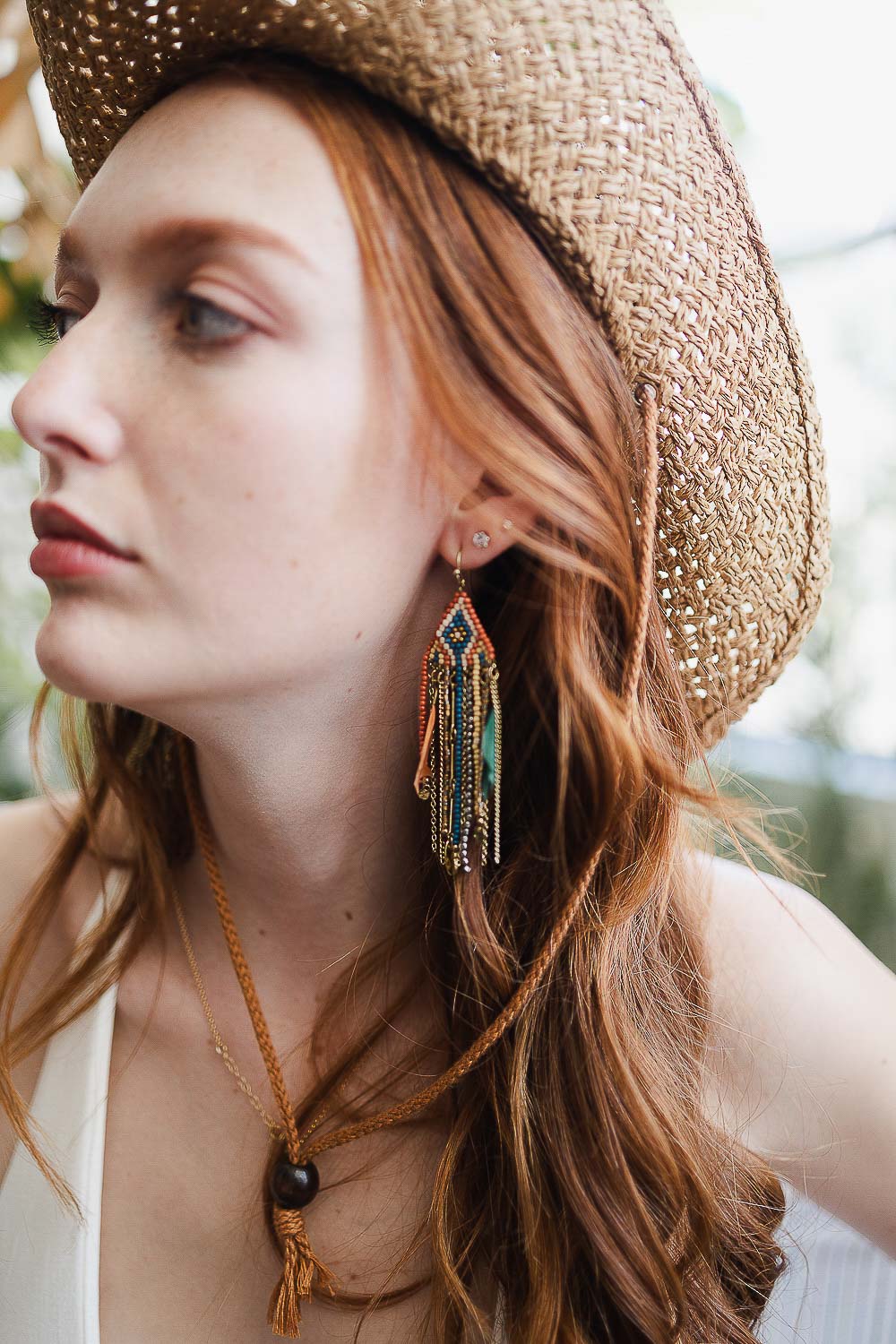 Feather & Beads Boho Earrings - NeoKira Unlimited