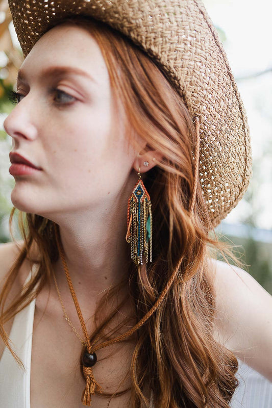 Feather & Beads Boho Earrings - NeoKira Unlimited