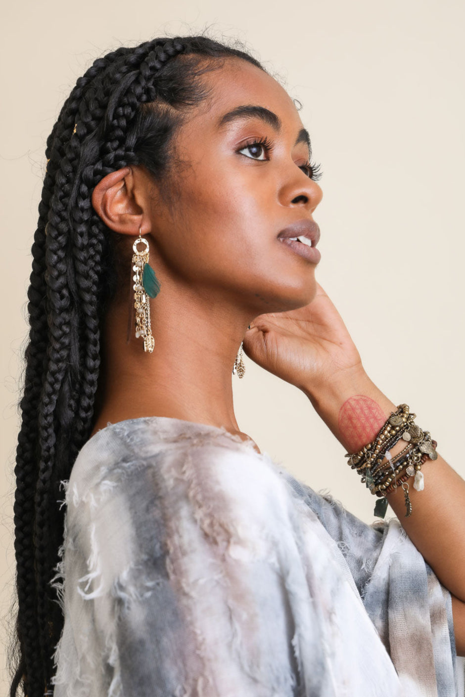 Feather Combo Dangling Earrings - NeoKira Unlimited