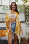 Festive Tie-Dye Kimono Kimono Leto Collection Mustard  