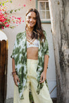 Festive Tie-Dye Kimono Kimono Leto Collection Olive  