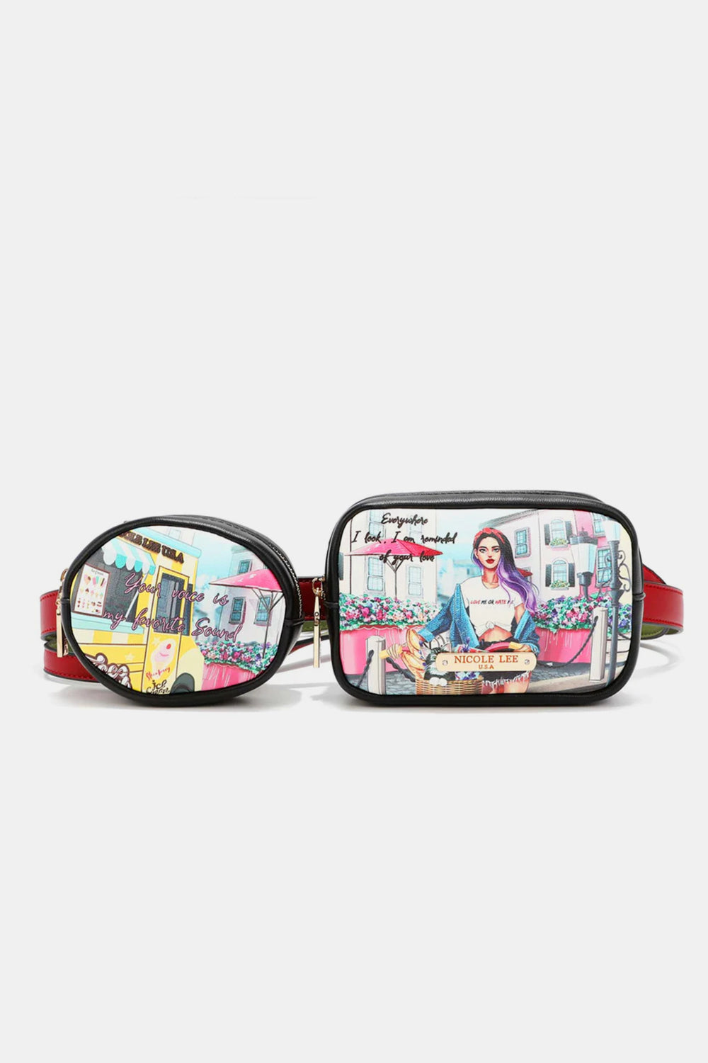 Nicole Lee USA Double Pouch Fanny Pack Fanny Packs Trendsi Cozy Street In Milan One Size 