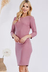 Celeste Full Size Round Neck Long Sleeve Slim Dress Mini Dress Trendsi MAUVE S 