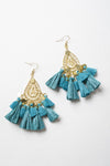 Filigree Raffia Tassel Earrings Earrings Leto Collection   