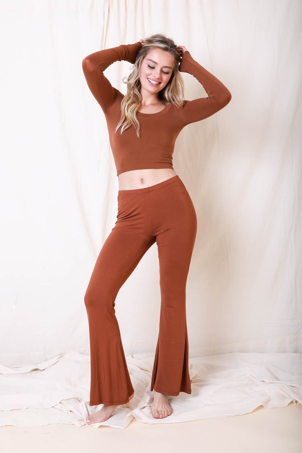 Flared Lounge Pants Pants Leto Collection Small Copper 