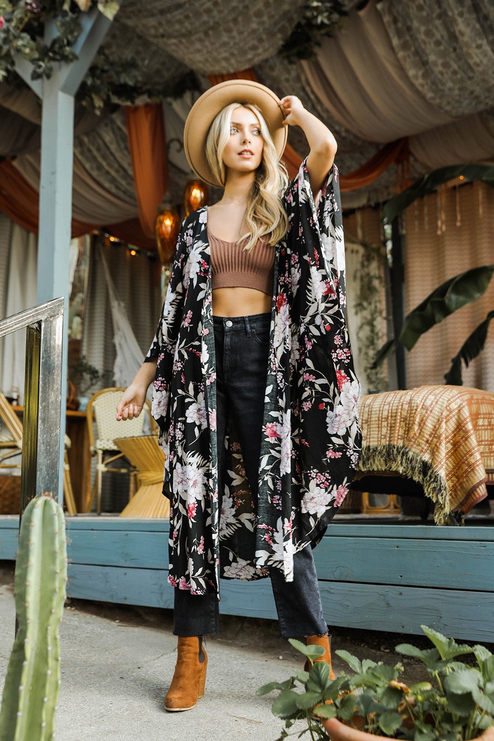 Floral Butterfly Sleeve Kimono - NeoKira Unlimited