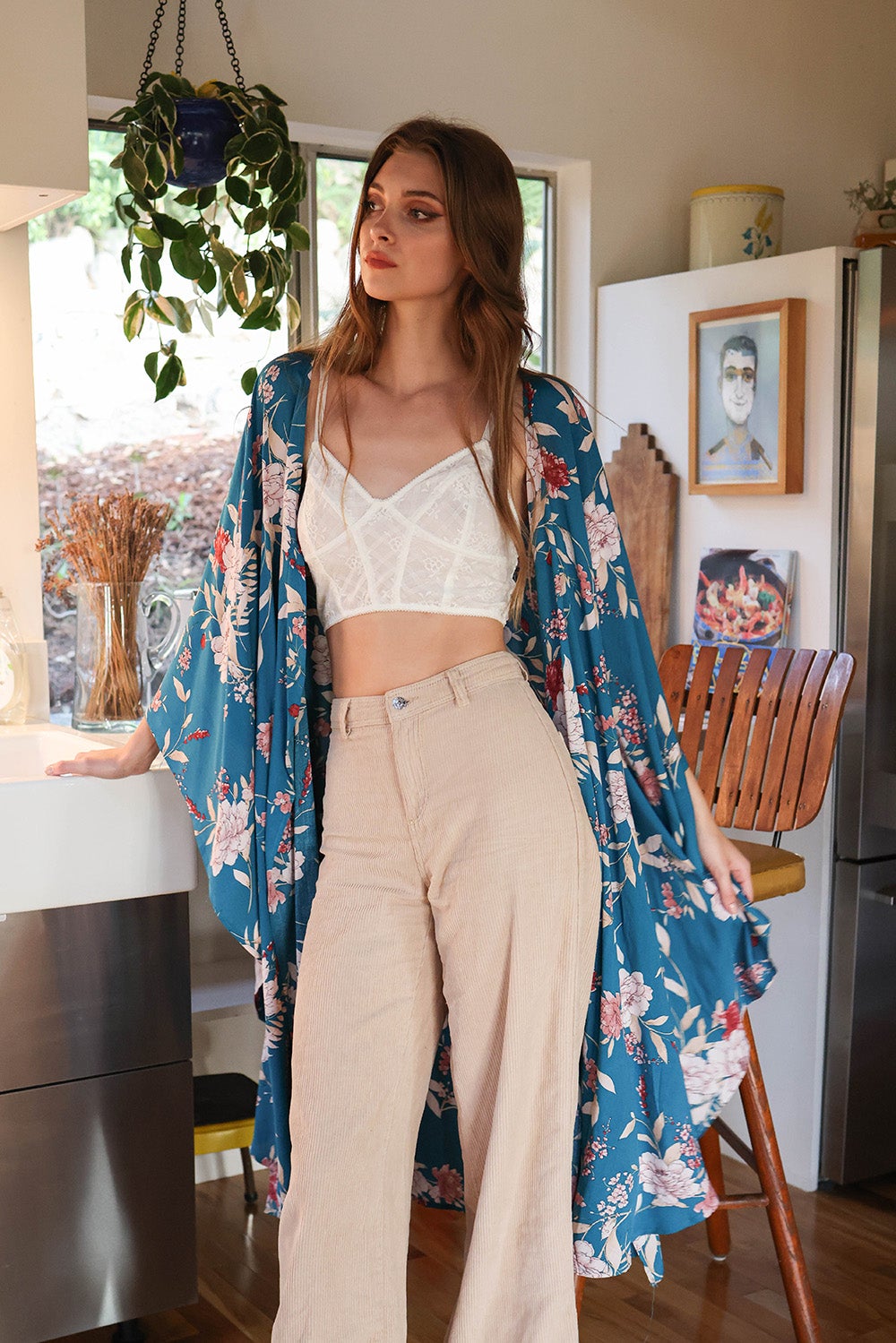 Floral Butterfly Sleeve Kimono - NeoKira Unlimited