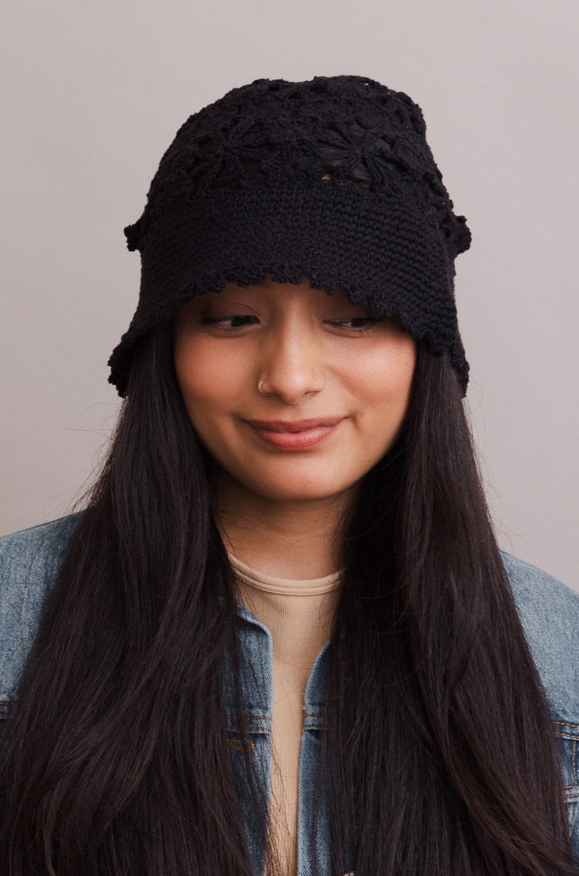 Floral Crochet Bucket Sun Hat - NeoKira Unlimited