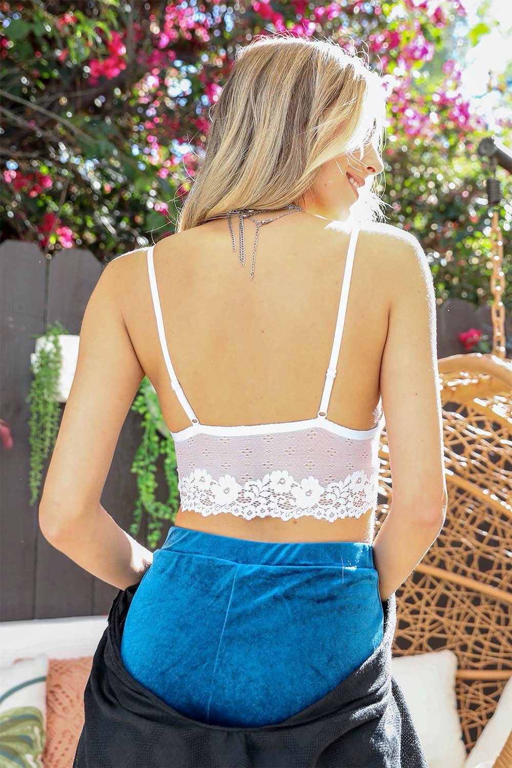 Floral Lace Strappy Front Bralette - NeoKira Unlimited