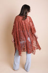 Floral Mandala Mesh Kimono Ponchos Leto Collection   