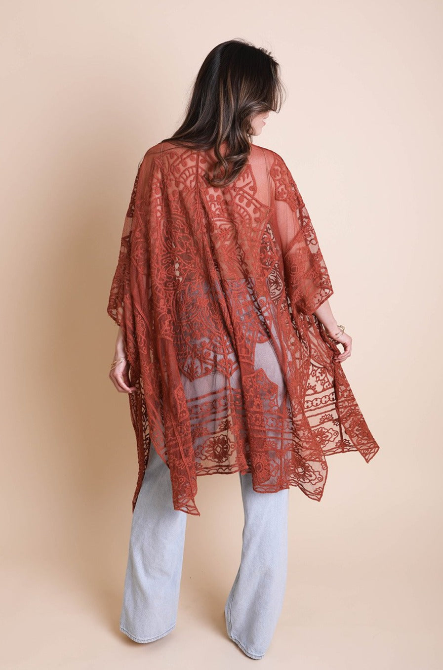 Floral Mandala Mesh Kimono - NeoKira Unlimited