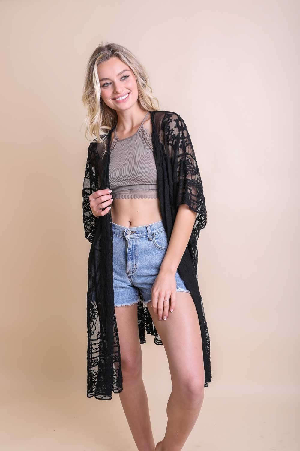 Floral Mandala Mesh Kimono - NeoKira Unlimited