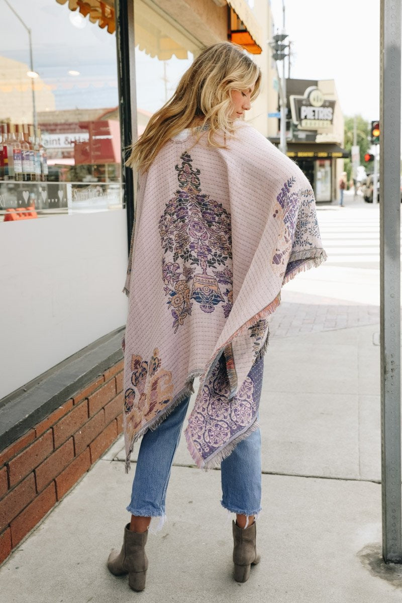 Floral Medallion Paisley Ruana Ponchos Leto Collection   